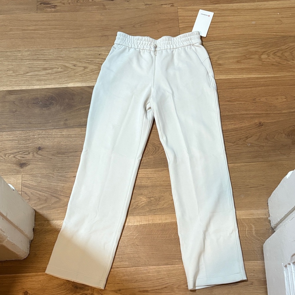White Elastic Waist Pants